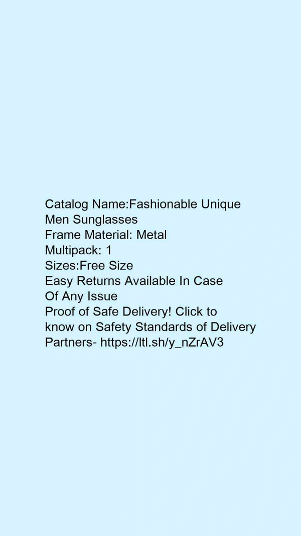 Fashionable Unique Men Sunglasses* - free, black
