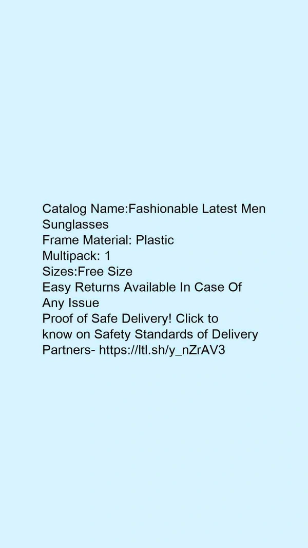 *Fashionable Latest Men Sunglasses* - free, black