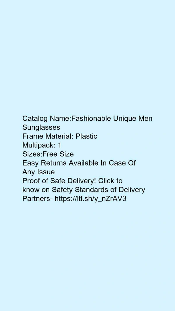 Fashionable Unique Men Sunglasses* - free, blue