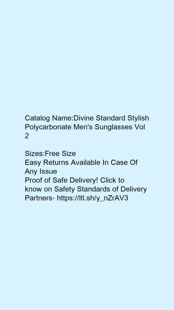 *Divine Standard Stylish Polycarbonate Men's Sunglasses Vol 2* - free, brown