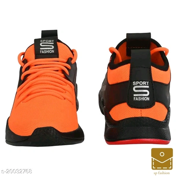 Stylish Men's Mesh Orange Sports Shoes - 10