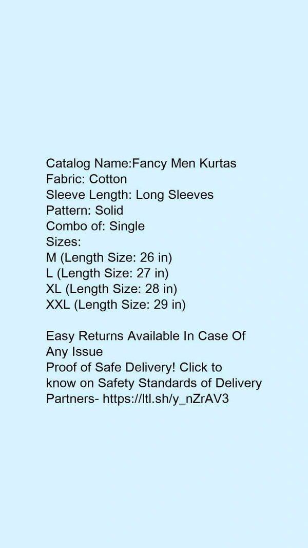 *Fancy Men Kurtas*Fabric: Cotton - m, grey