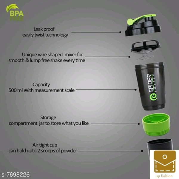 Trendy Water Bottles*Material: Plastic - 500ml, blue
