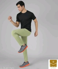 Veltick Men's Lycra Light Green Track Pant - 32