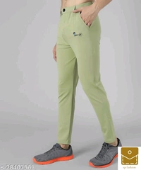 Veltick Men's Lycra Light Green Track Pant - 30