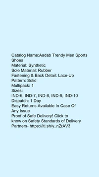 *Aadab Trendy Men Sports Shoes* - 6, White