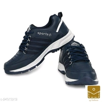 Stylish Men's Synthetic Navy Blue Casual Shoes - 6