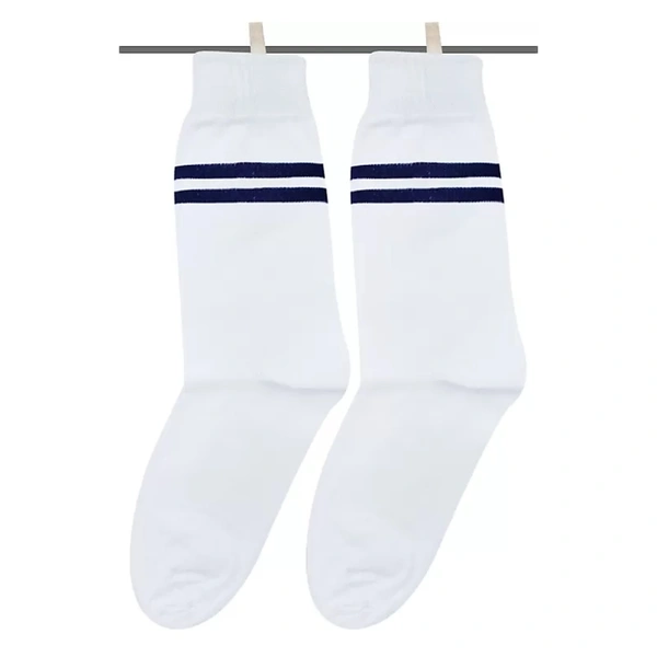 Socks - White pe Blue Stripe, 2