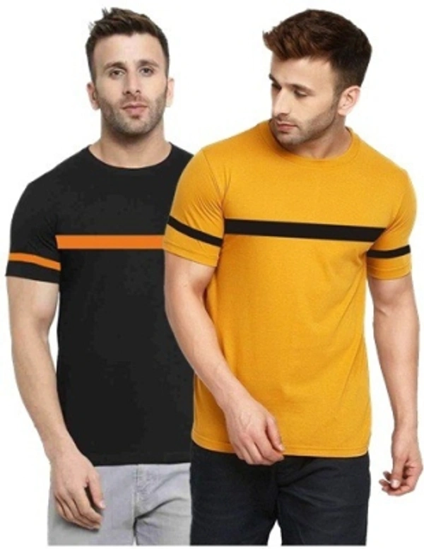 Color Block T Shirts Men's Pack Of 2 - XL