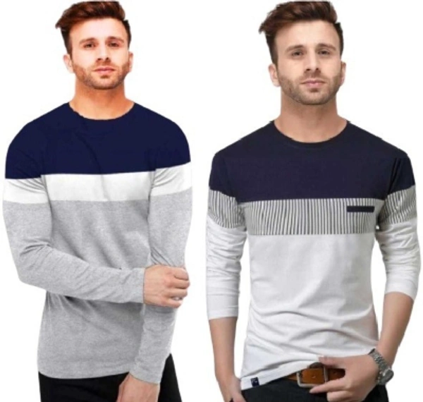 Color Block Mens T-shirt Combo - M, Multi Color