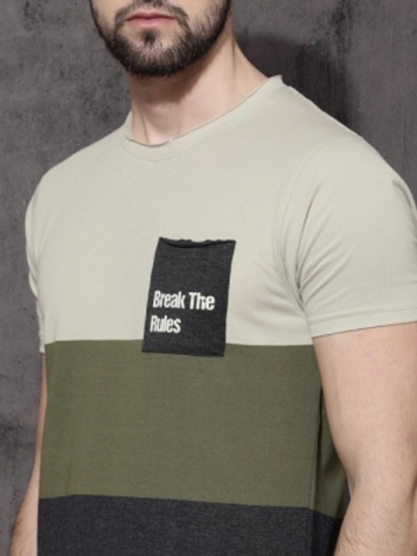 Color Block T-shirt Men's Fit casual Shirt - XL