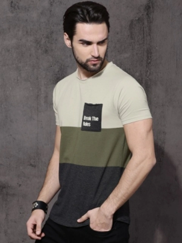 Color Block T-shirt Men's Fit casual Shirt - XL