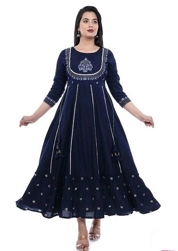Kurta Royon Anarakali Kurta Women's - Black, M