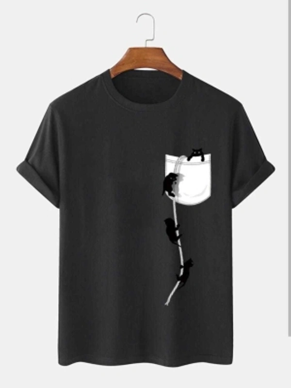 T-shirt Printed T Shirt Men's - Black, M