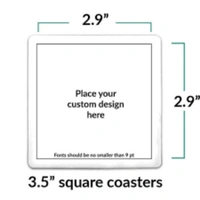 Photo Print Coasters 2 Pc - 3.5 Inch, Square