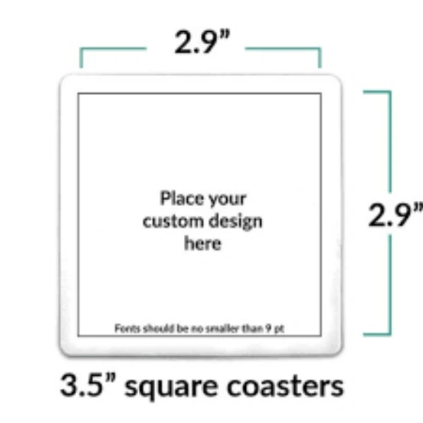 Photo Print Coasters 2 Pc - 3.5 Inch, Square