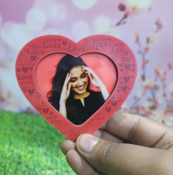 7 Photo Fridge Magnet heart - 4 inch, For Anniversary and Valentine gift