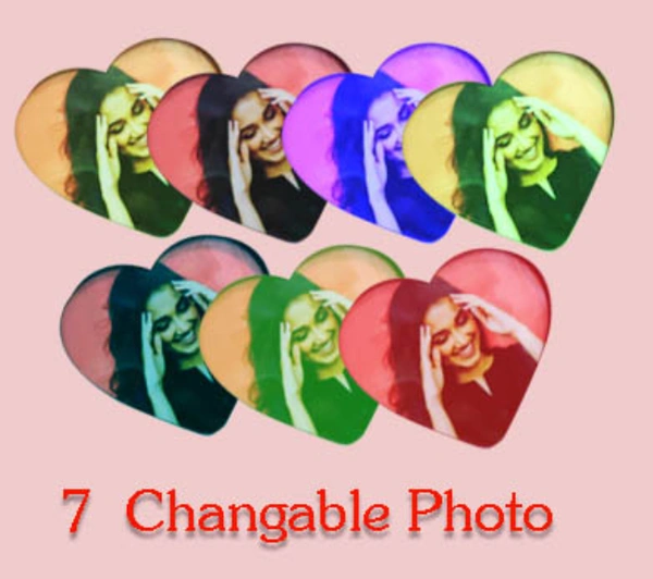 7 Photo Fridge Magnet heart - 4 inch, For Anniversary and Valentine gift