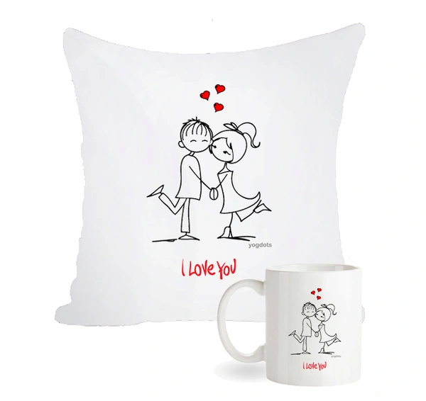 Valentine day Cushion and Mug Combo - 1+1