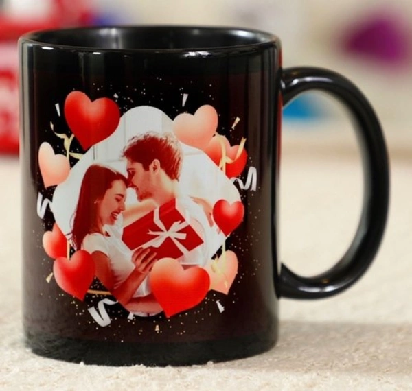 Black Photo Mug for Anniversary Gift - 330 ML, Black