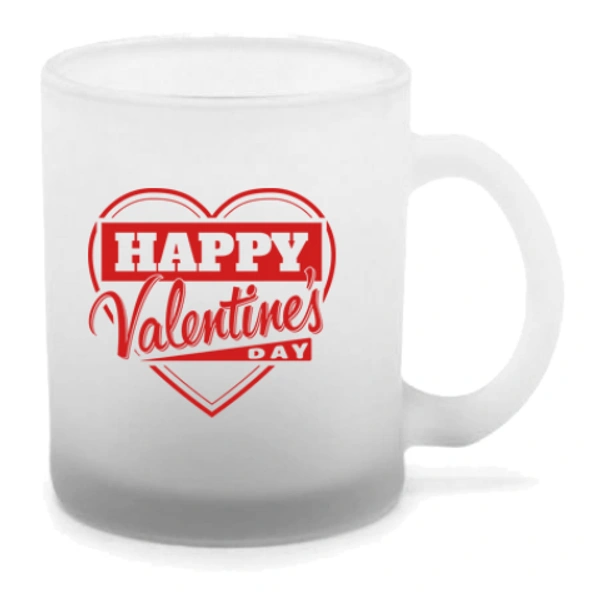 Valentine's day gift frosted glass Mug  - 330 ML, HVD-01