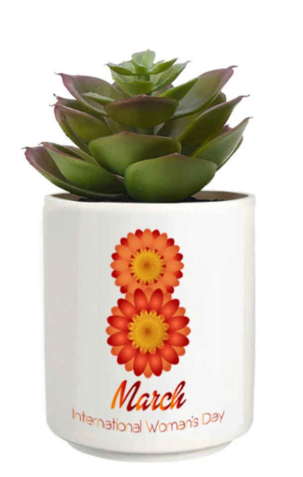 Women's day ceramic planter  - 330 ML