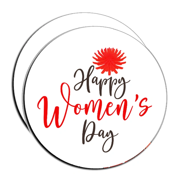 Women's day gift tea coaster set of 2 - 3.5 inch, Style 1