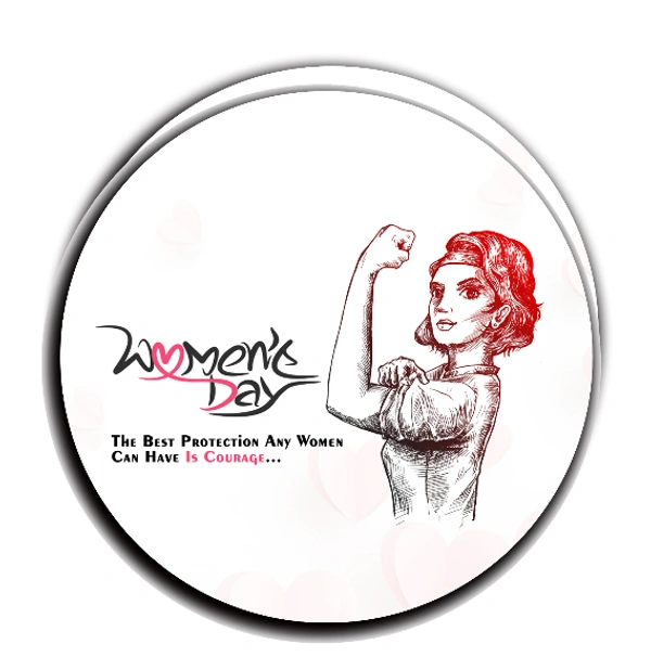 Women's day gift tea coaster set of 2 - 3.5 inch, Style 2