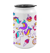 YOGDOTS Metal Sipper Drink Can Shaped  Kids gift pack of 10 - 350 ML, Kids Designs
