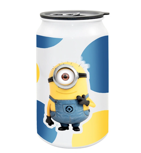 YOGDOTS Metal Sipper Drink Can Shaped  Kids gift pack of 10 - 350 ML, Kids Designs