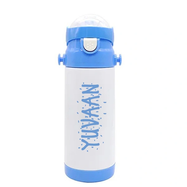 Kids School Water Bottle with Name or Photo - Blue