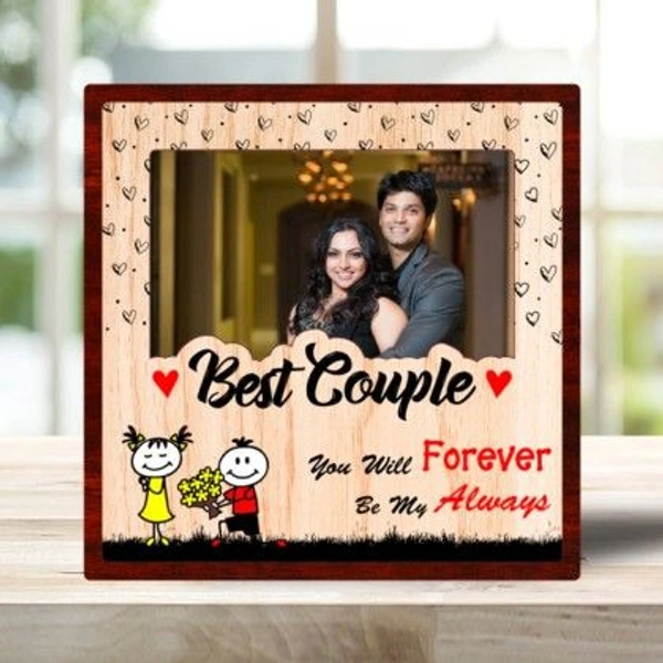 Best Couple  Wooden Photo insert Frame - 8x8 inch