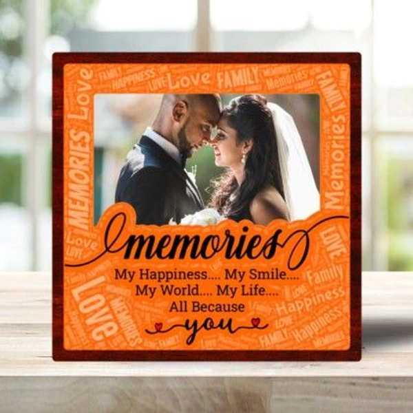 Memories Digital Print Wooden Photo insert Frame - 8x8 inch