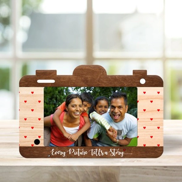 Table Top Camera Shaped Photo Insert Photo Frame - 9x6 inch