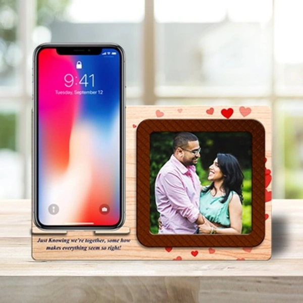 Table Top Photo Insert Photo Frame with mobile stand - 6x9 inch, Beige