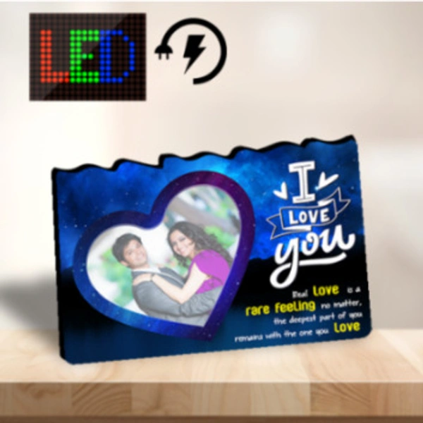 Personalized LED Photo frame with print - 6x9 inch, For Anniversary
