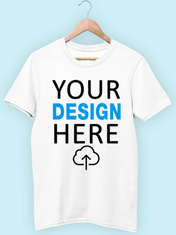 Round Neck T-Shirt with Print - M, 130 GSM White