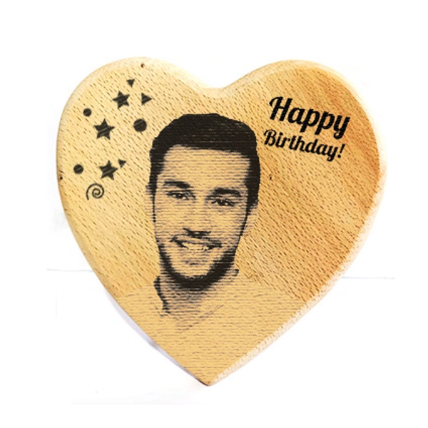 Laser engraved Gift Photo Print Wooden frame for Birthday Gift - 7x7 inch