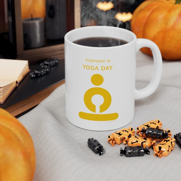 Yoga Day Coffee Mug - White