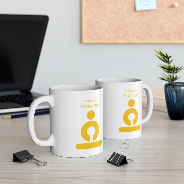 Yoga Day Coffee Mug - White