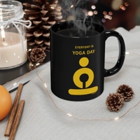 Yoga Day Coffee Mug - Black