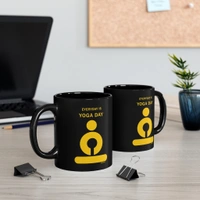 Yoga Day Coffee Mug - Black