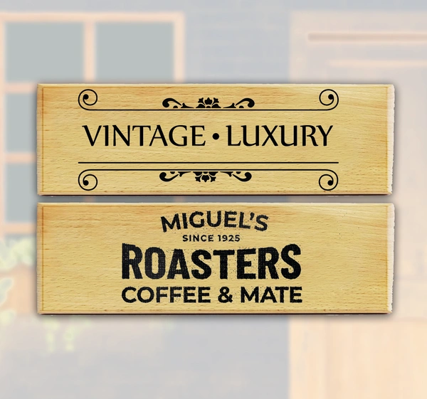 Personalized Laser Engraved Wooden Name Plate - 9x3 inch