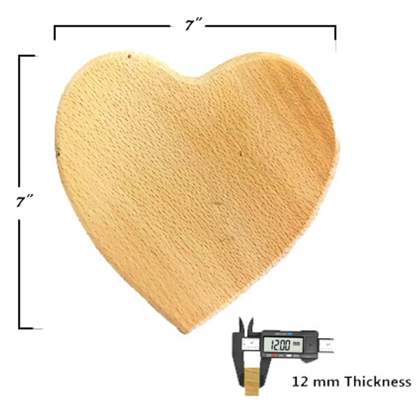 Heart Shaped Laser engraved Gift Photo Print Wooden frame - 7x7
