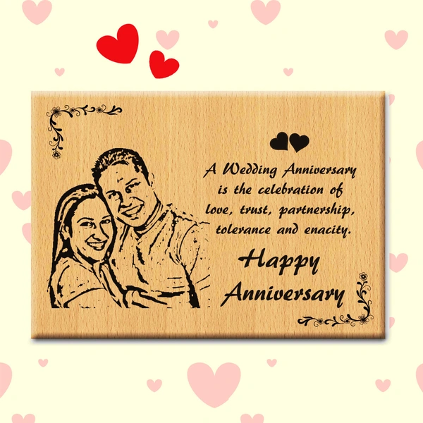 Laser engraved Gift Photo Print Wooden frame - 4x6 Inch