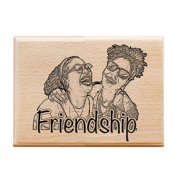 Friendship day gift personalized wooden frame with laser engraved image - 4x6 inch