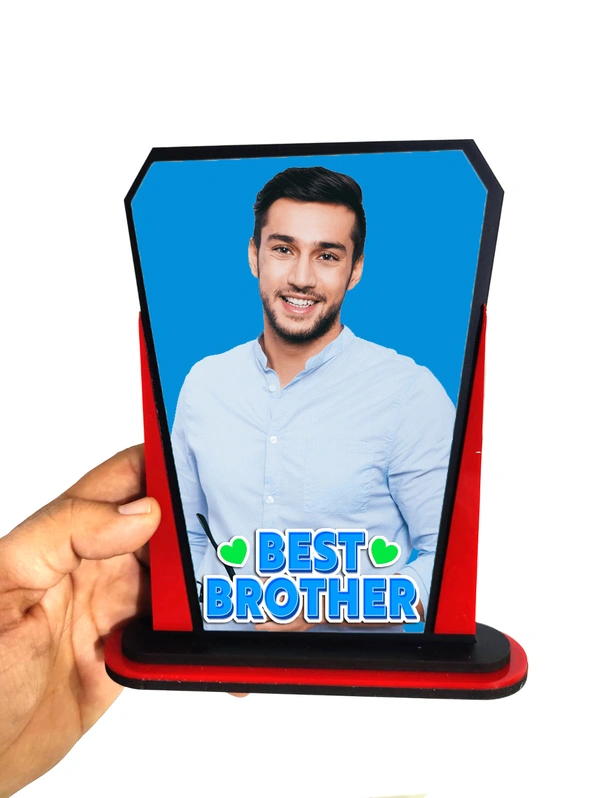 Personalized Gift for brother, award shape photo frame, Rakhi gift for brother