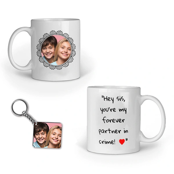 Personalized Rakhi Gift Mug Combo, Rakshabandhan Gift Combo - For Sister