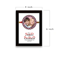 Personalized Photo frame for Rakshabandhan, Rakhi gift frame for brither and Sister - 4x6  inch  Black