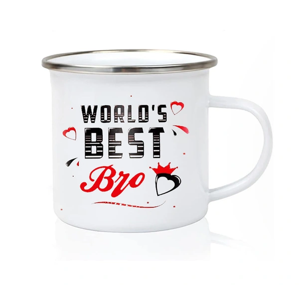 Stainless Steel Enamel Mug for Kids, Rakhi Gift, Rakshabandhan gift  - 300 ML, Best Bro